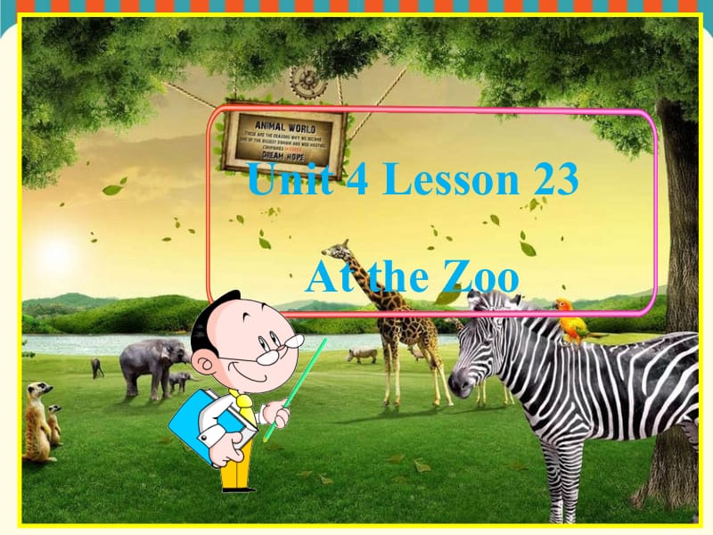 一年级下册英语课件-Unit 4 Lesson 23 At the Zoo ｜冀教版（一起）(共11张PPT).ppt_第1页