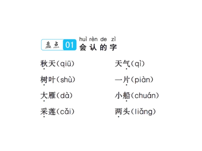 一年级上册语文课件－单元知识盘点四∣人教（部编版）(共11张PPT).ppt_第2页