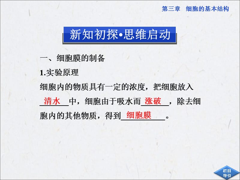 人民教育版高中生物必修1同步教学课件 第三章第1节细胞膜——系统的边界-精选文档.ppt_第3页