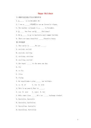 七年级英语上册Unit7DaysandMonthsLesson42HappyHolidays同步练习.doc