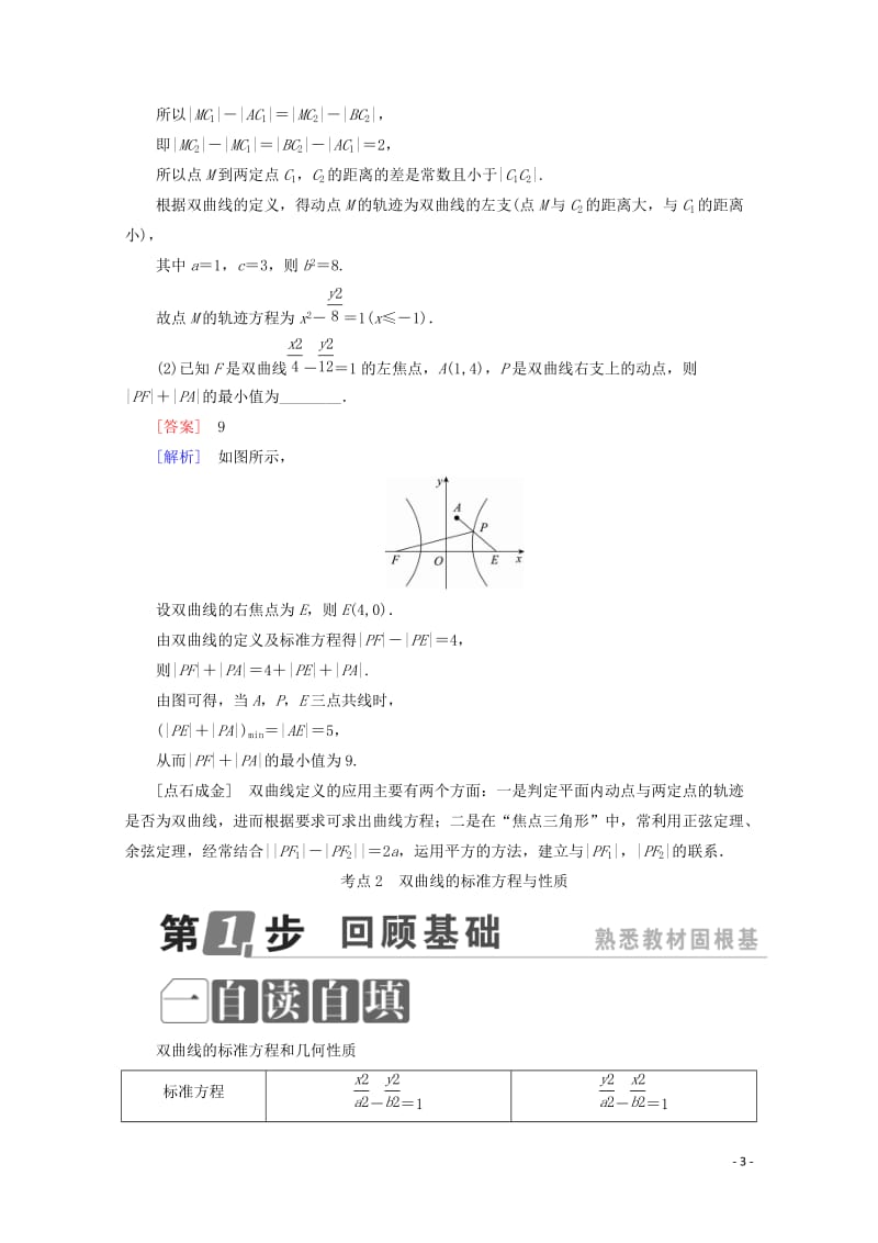 课标通用2018年高考数学一轮复习第九章解析几何9.6双曲线学案理20171014224.doc_第3页