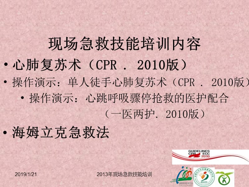 2013年现场急救技能培训-PPT课件.ppt_第1页