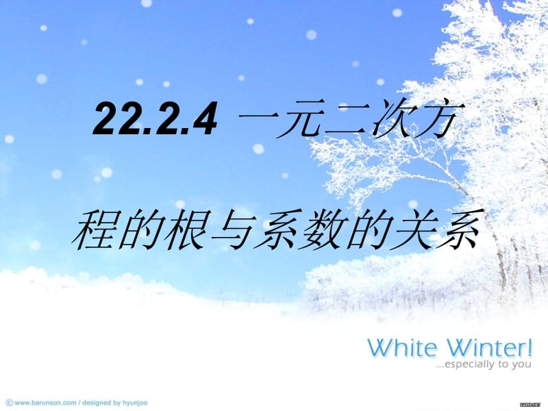 22.2.4一元二次方程的根与系数的关系.ppt_第1页