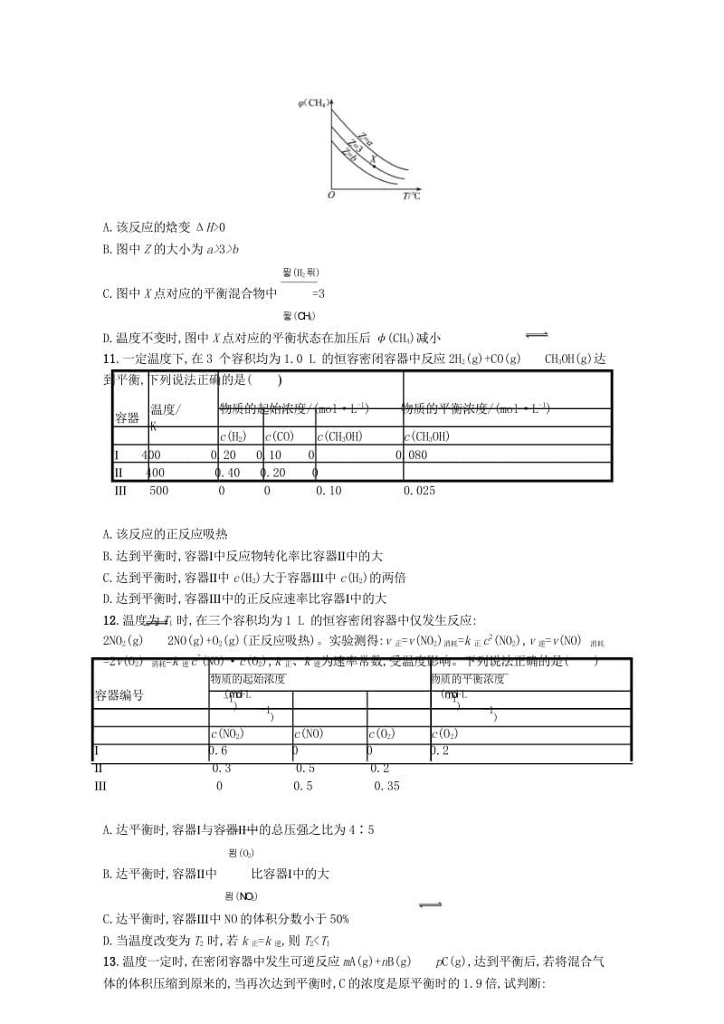 浙江鸭2019版高考化学考前提升训练12化学反应的限度与化学平衡2018110814.wps_第3页