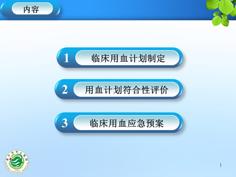 6.王远杰--临床用血计划制定、评价及临床用血应急预案_PPT课件-PPT文档资料.ppt_第1页