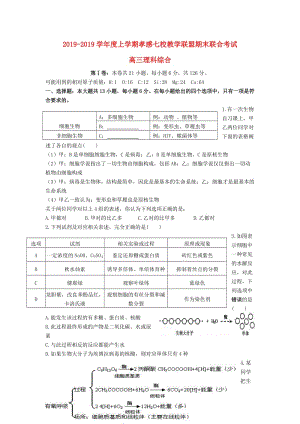 湖北省孝感市七校教学联盟2018届高三理综上学期期末考试试题-word.doc