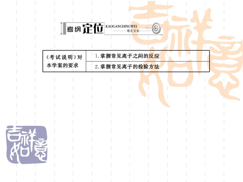 2014《名师伴你行》系列高考化学（人教）一轮复习配套学案部分： 离 子 共 存（31张ppt）.ppt_第2页