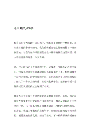 今天真好_650字-最新精品作文-2019年精选文档.doc