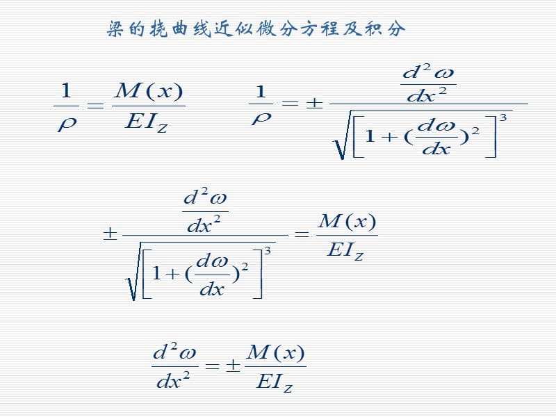 《材料力学》课件5-2梁的挠曲线近似微分方程及积分.ppt_第1页