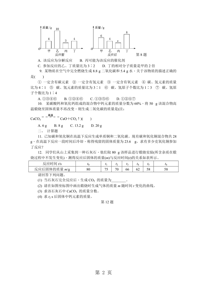 第五单元　化学方程式 评价五（无答案）-精选文档.docx_第2页