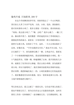 最新精品作文：偷鸡不成 只蚀把米_500字作文-最新年精选文档.doc