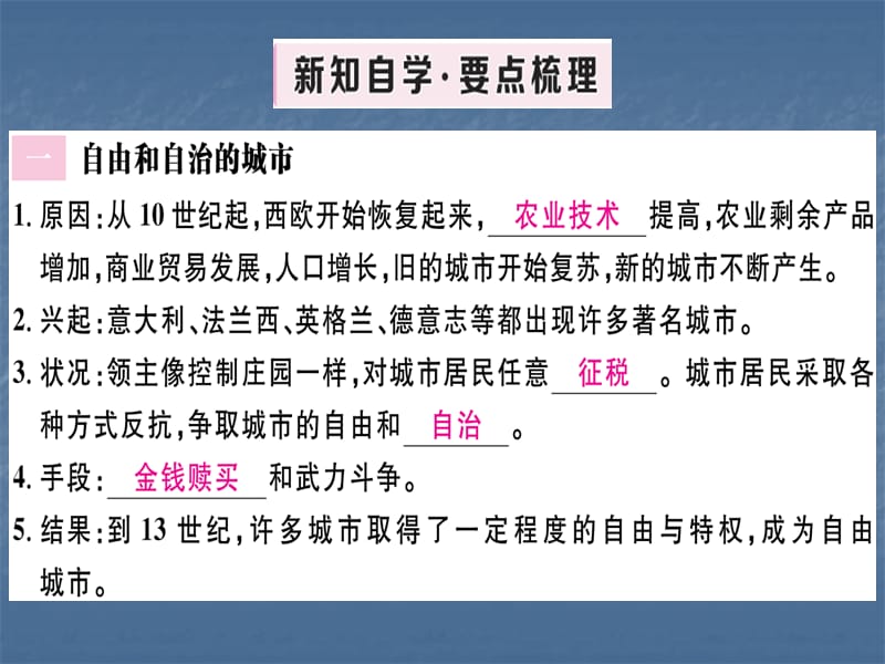 2018人教部编版历史九年级上册习题课件：第9课 中世纪城市和大学的兴起 (共17张PPT).ppt_第2页