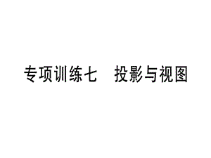 2018-2019学年九年级数学湘教版下册课件：专项训练七 投影与视图 (共22张PPT).ppt