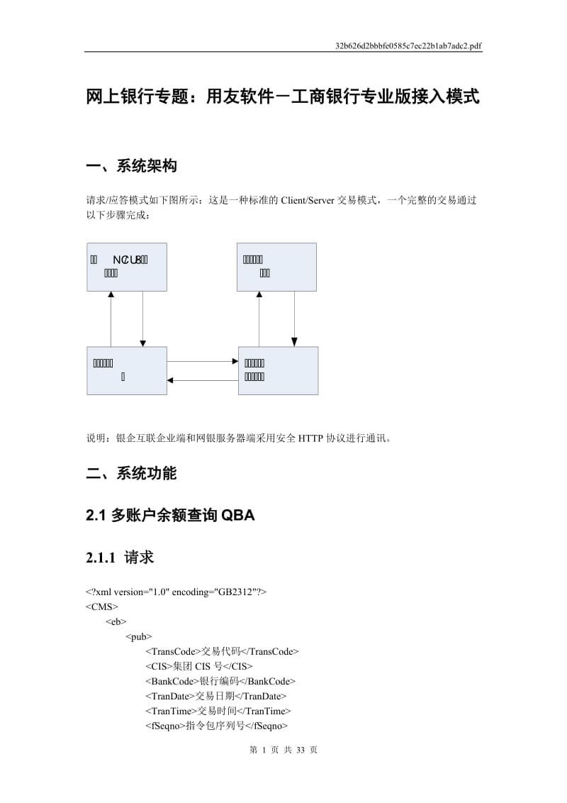 [政史地]网上银行专题：用友软件-工商银行专业版接入模式.doc_第1页