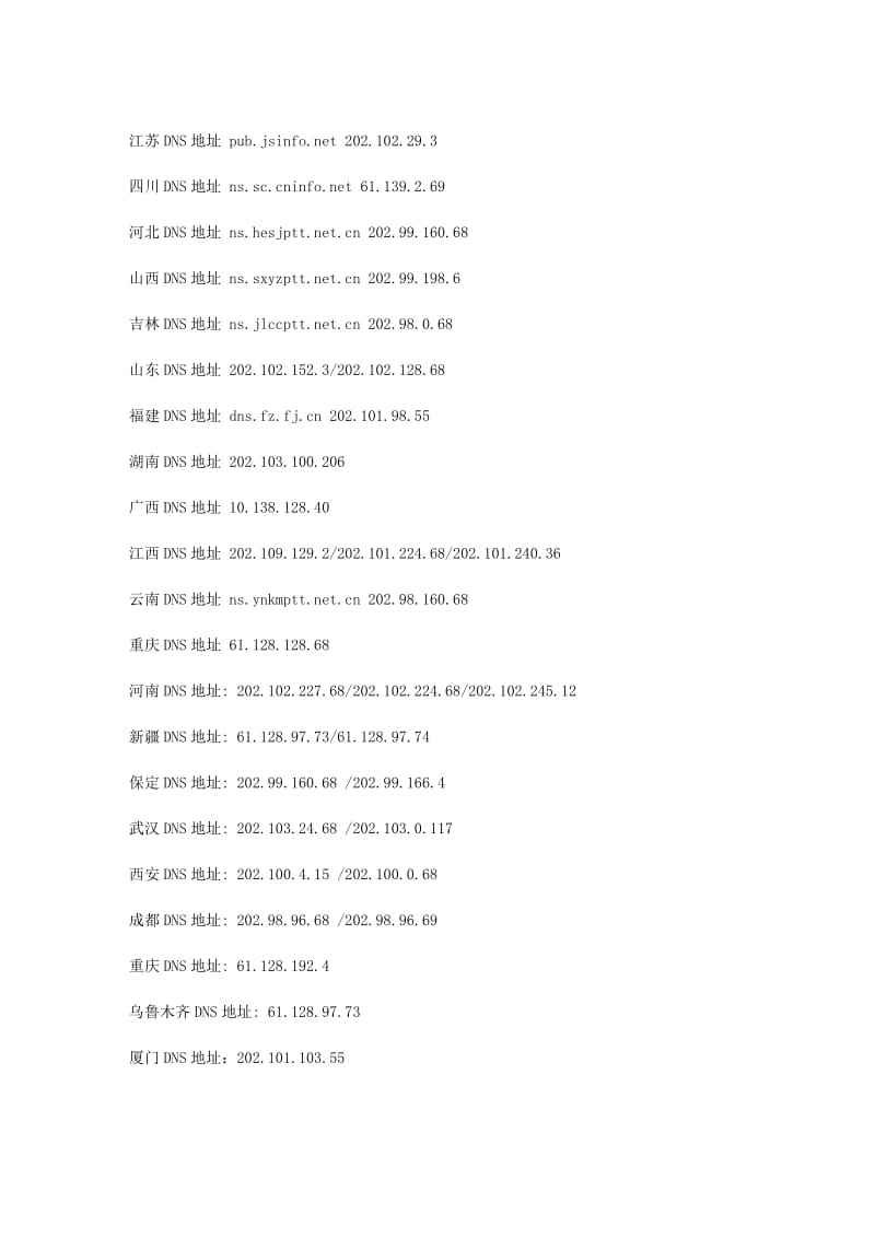 [建筑]全国铁通DNS服务器地址.doc_第2页
