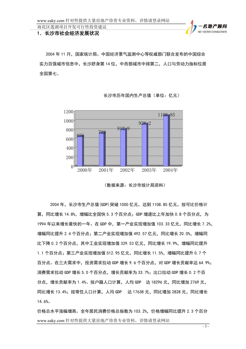 [经管营销]湖南长沙雨花区莲湖项目可行性研究报告-36千字符-2005年.doc_第3页