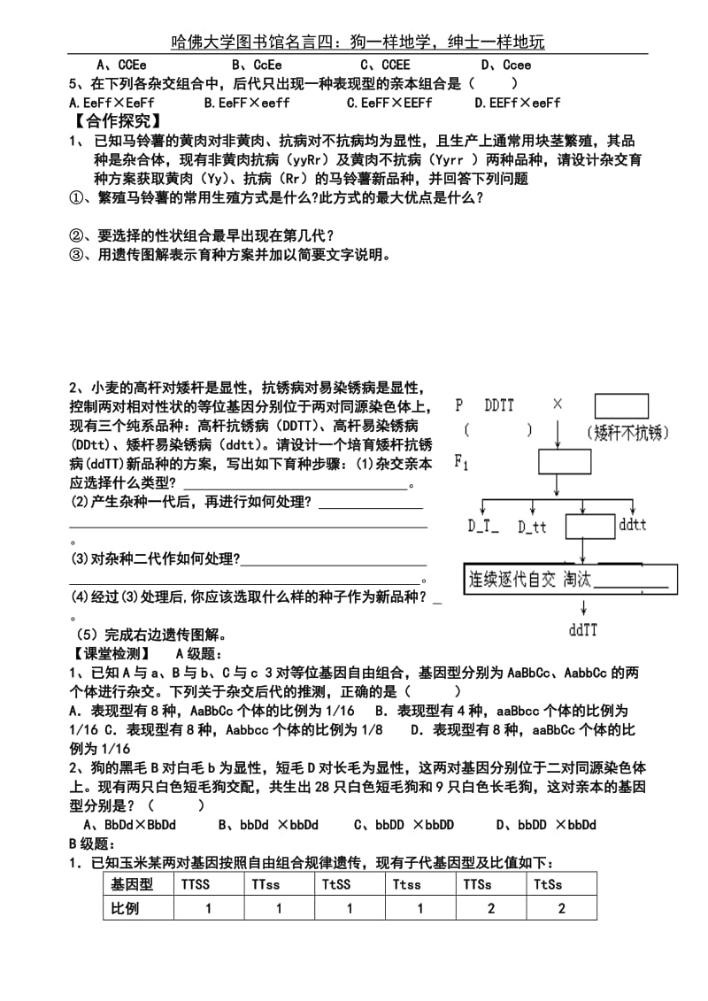 [高一理化生]18自由组合规律试验应用一.doc_第2页