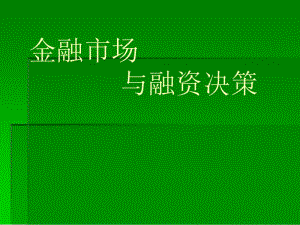 金融市场与融资决策.ppt