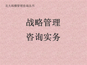 [人力资源管理]战略管理咨询实务.ppt