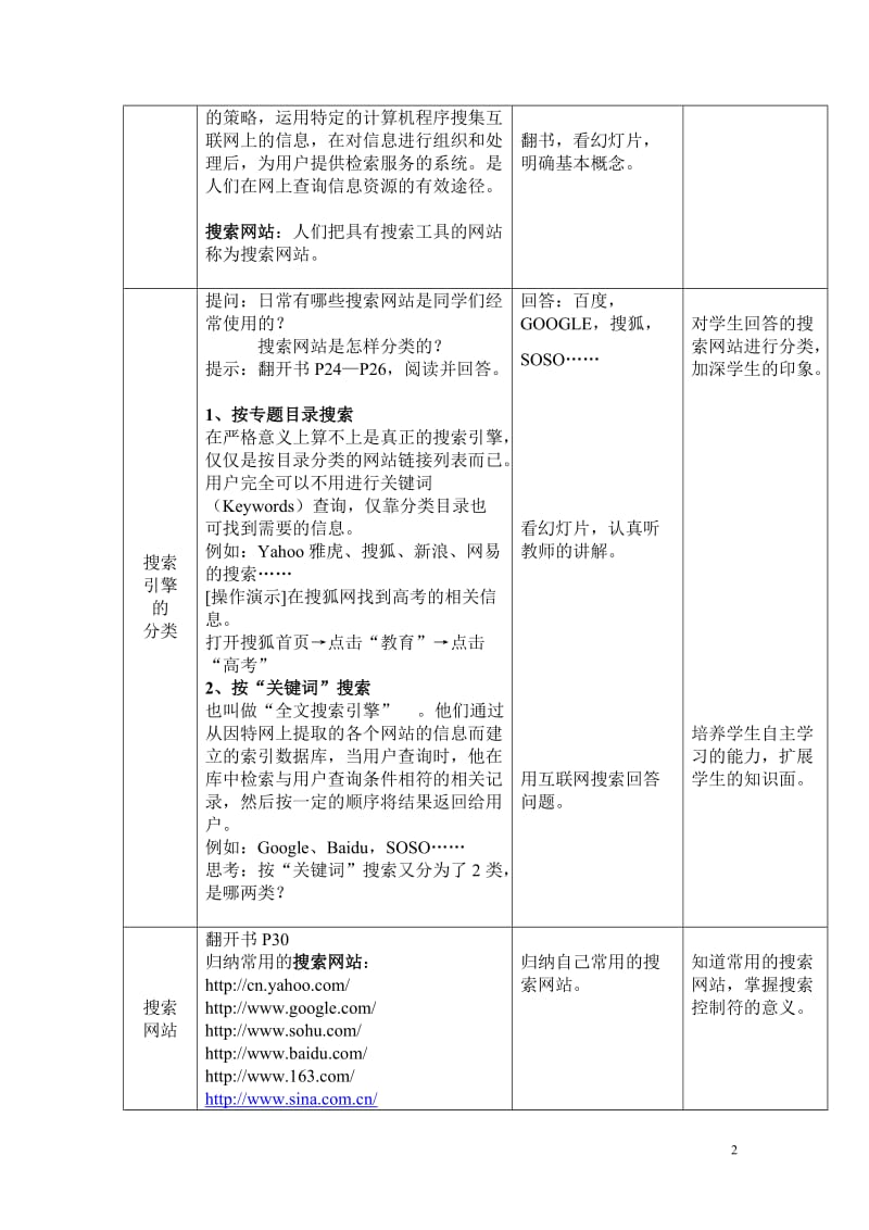 [高中一年级]《第三章 网上搜索》教学设计.doc_第2页