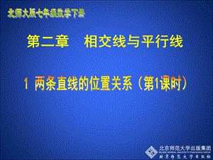 初中一年级数学下册第二章平行线与相交线2.1两条直线的位置关系第一课时课件.ppt