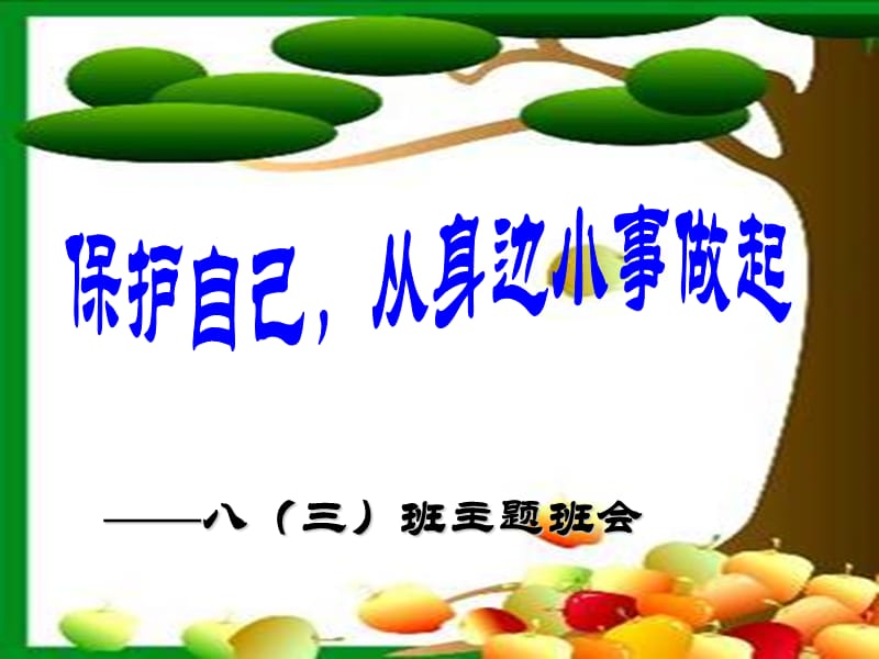 [中学教育]保护自己_从身边小事做起 初中生安全教育主题班会.ppt_第1页