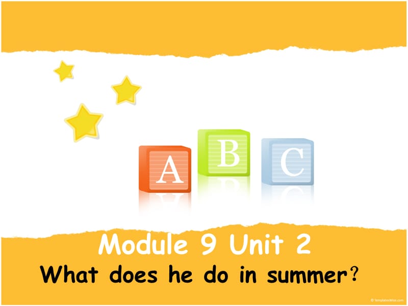 二年级上册英语课件-Module 9 Unit 2 What does he do in summer 1｜外研社（一起）(共15张PPT).ppt_第1页