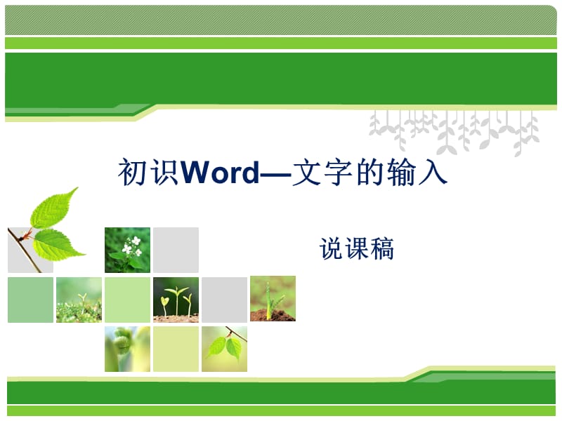 三年级下册信息技术说课课件-1.1初识word-文字的输入｜清华版(共11张PPT).ppt_第1页