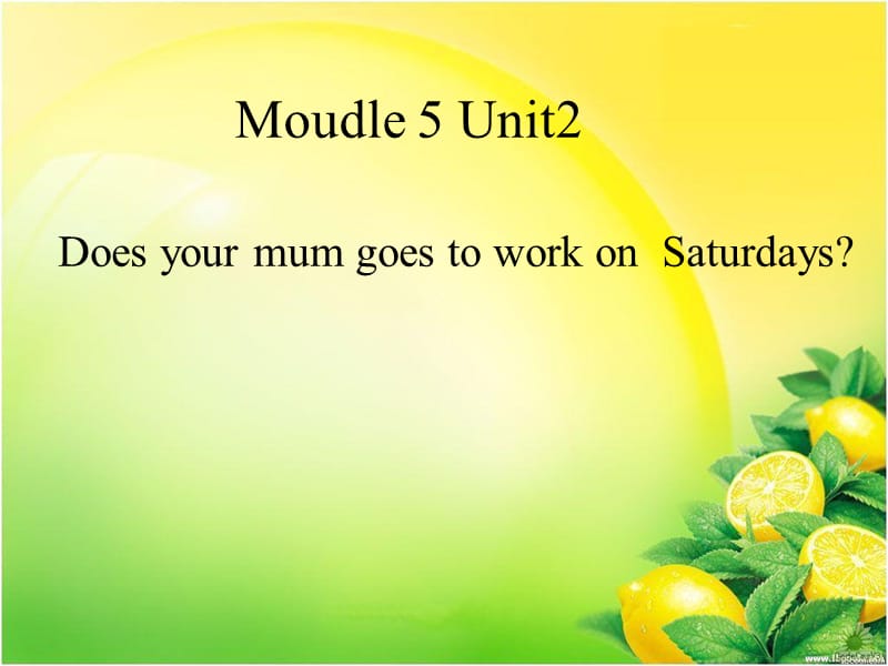 三年级下册英语课件－M5 U2 Does your mum go to work on Saturdays｜外研社（三起） (共40张PPT).ppt_第1页