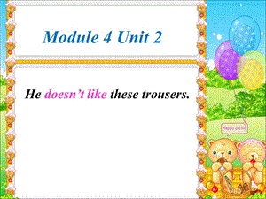 二年级上册英语课件-Module 4 Unit 2 He doesnt like these trousers 2｜外研社（一起）(共15张PPT).ppt