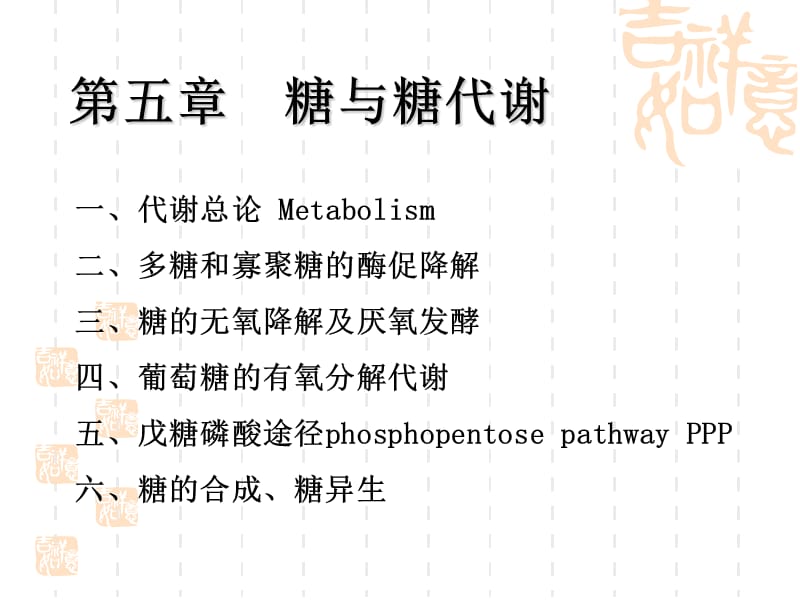 [农学]Chapter 5 糖与糖代谢.ppt_第1页