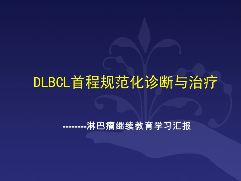 弥漫大b细胞淋巴瘤一线规范化诊断与治疗 ppt课件.ppt_第1页