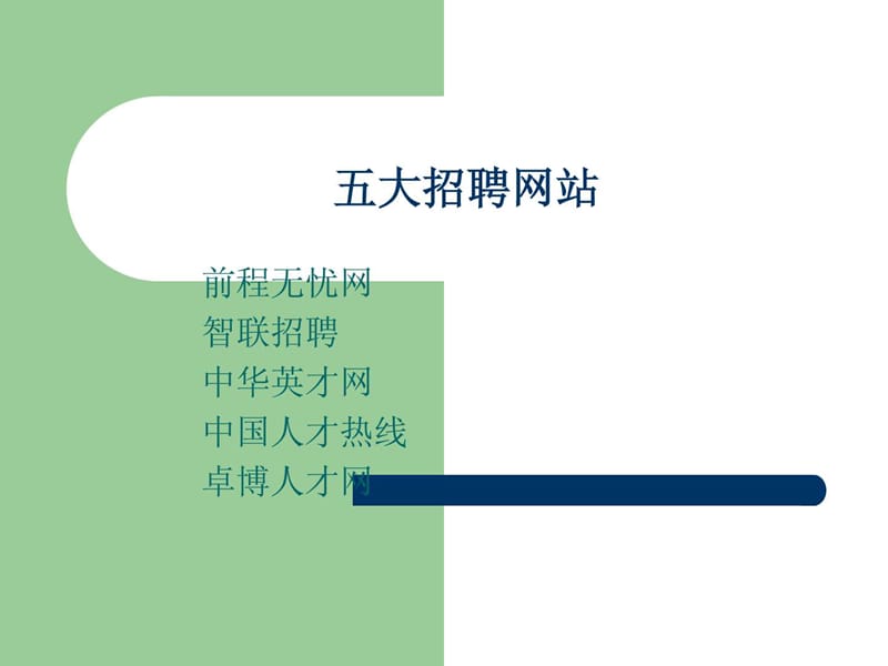 五大招聘网站及特色_图文.ppt.ppt_第1页