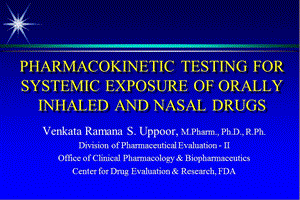 PHARMACOKINETIC TESTING FOR SYSTEMIC EXPOSURE.ppt