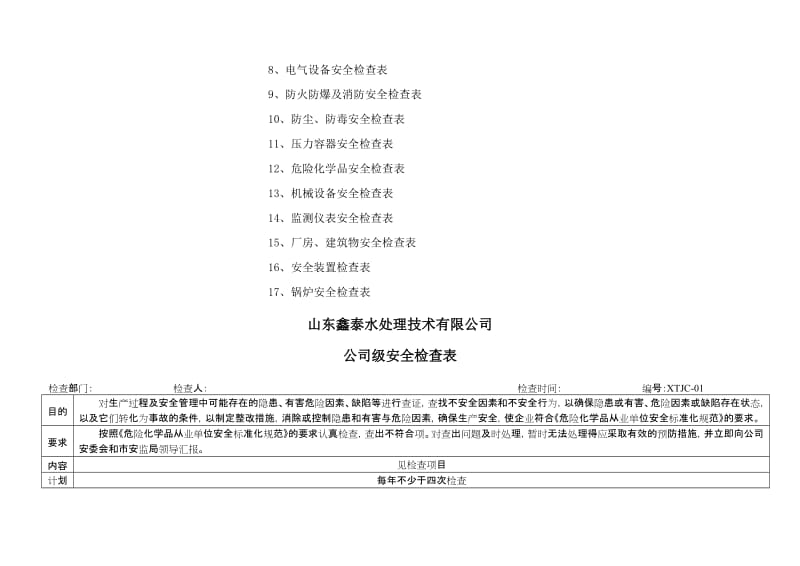 安全标准化 安全检查表汇总(全套)..doc_第3页