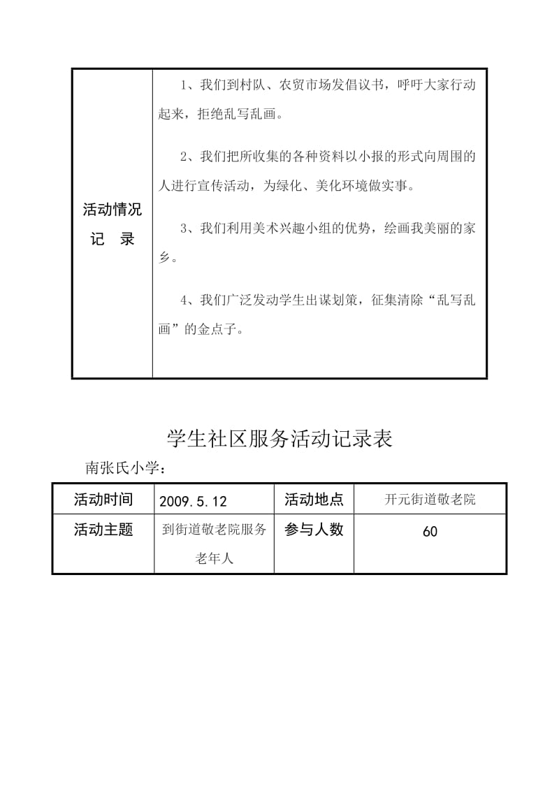 学生社区服务活动记录表..doc_第2页