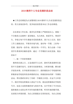 2019教师个人专业发展阶段总结.doc