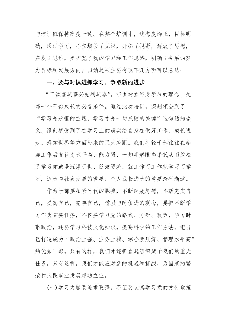 优秀年轻干部和人才培养对象培训个人总结.doc_第2页