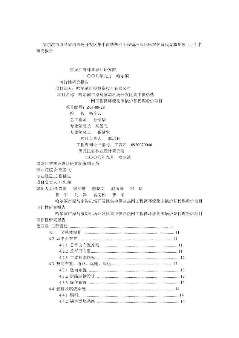 哈尔滨市原马家沟机场中供热可行性研究报告.doc_第1页