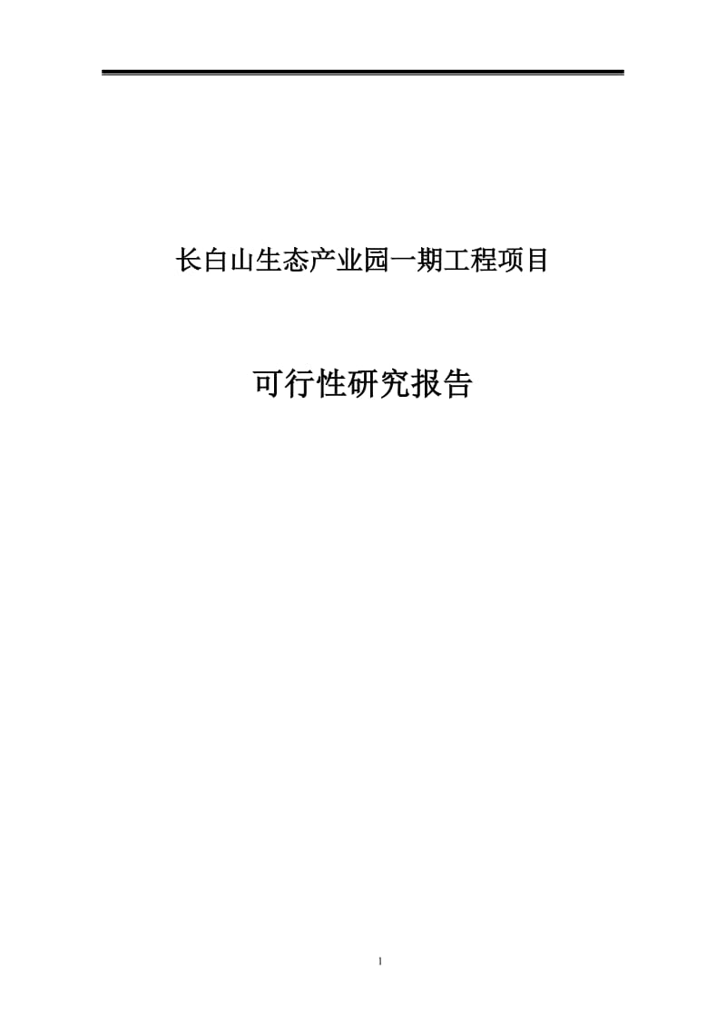 长白山生态产业园一期工程项目可行性研究报告.doc_第1页