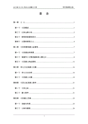 山东省XX汽车4S店建设项目可行性研究报告.doc