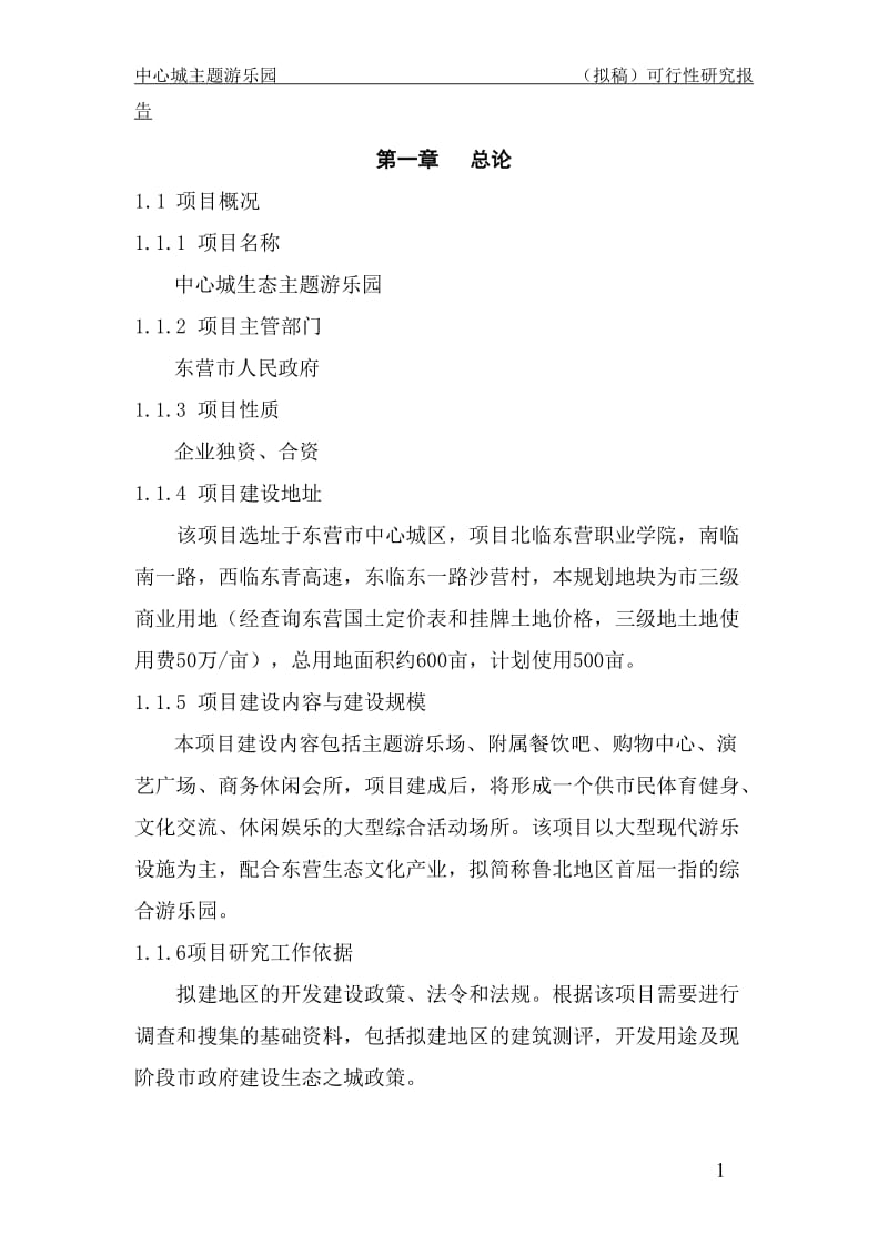 东营市中心城主题游乐公园项目可行性研究报告16927.doc_第1页