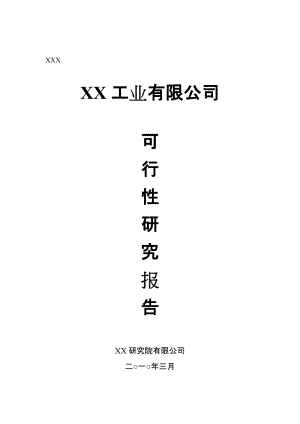 XX工业有限公司可行性研究报告.doc