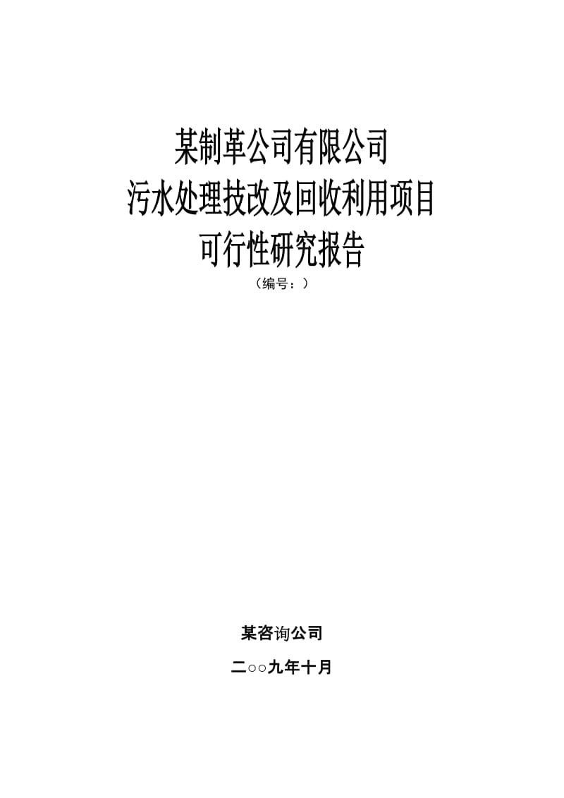 污水处理技改及回收利用项目可行性研究报告 (2).doc_第1页