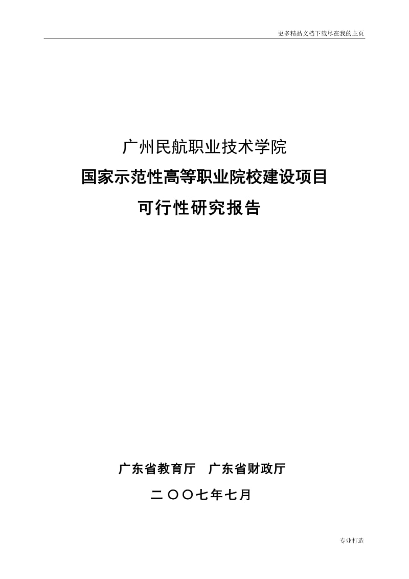 国家示范性高等职业院校建设项目可行性研究报告.doc_第1页