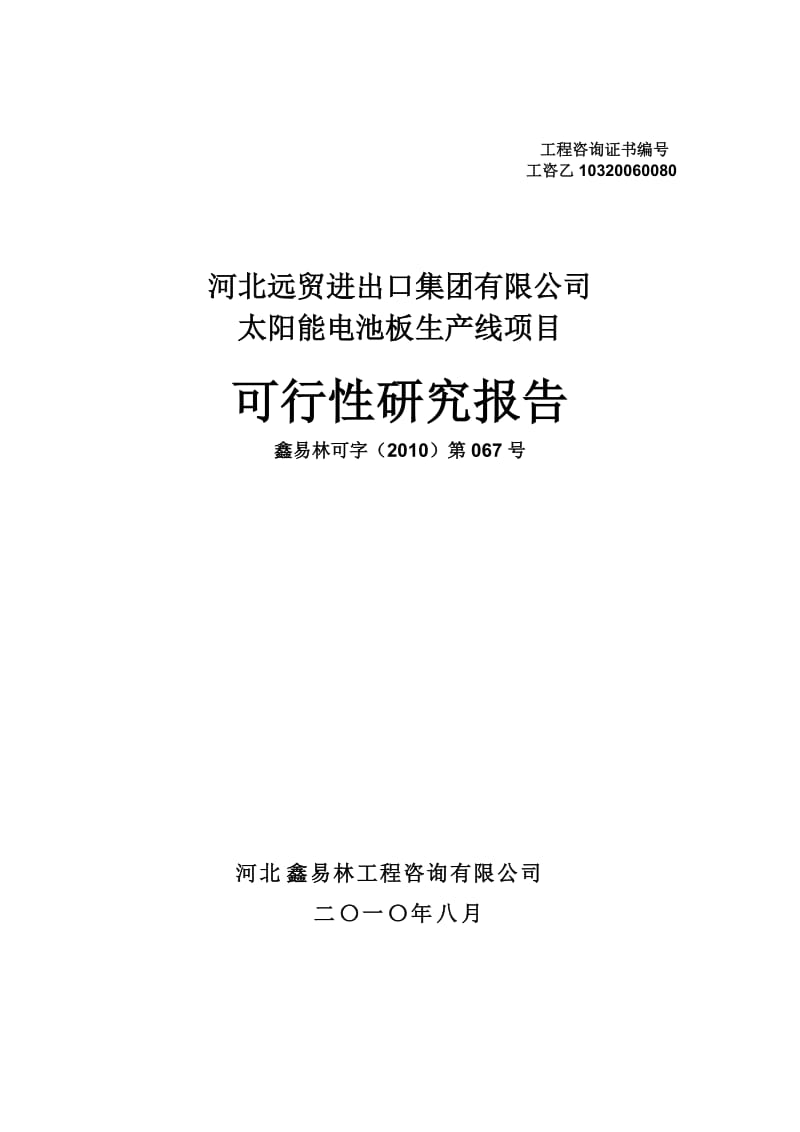 远贸可研可行性研究报告（6份）.doc_第1页