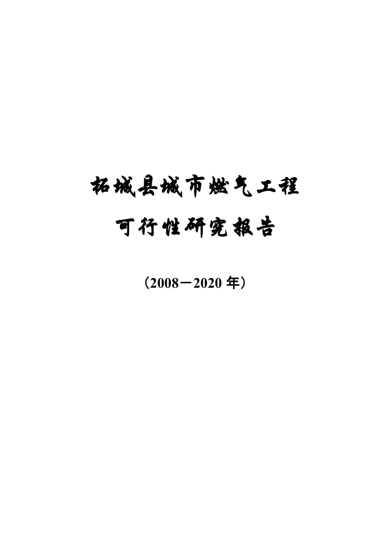 柘城县城市燃气工程项目可行性研究报告.doc_第1页