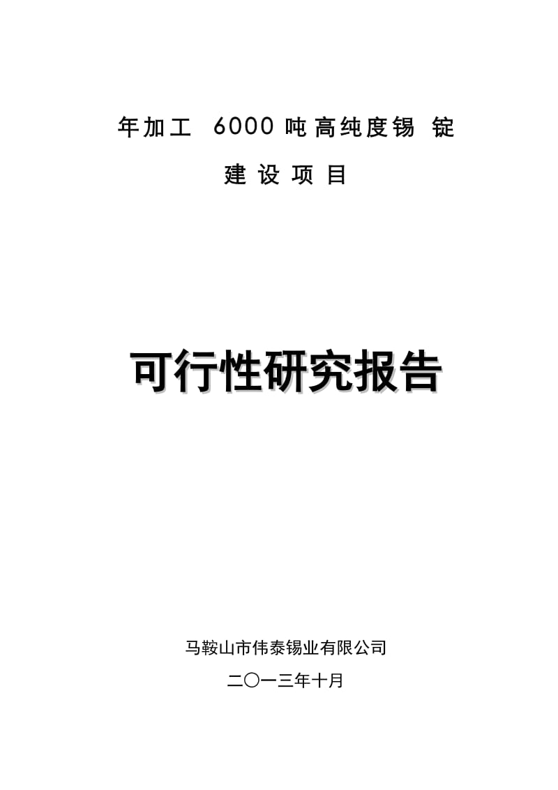 年产6000吨可行性研究报告(伟泰）文稿.doc_第1页