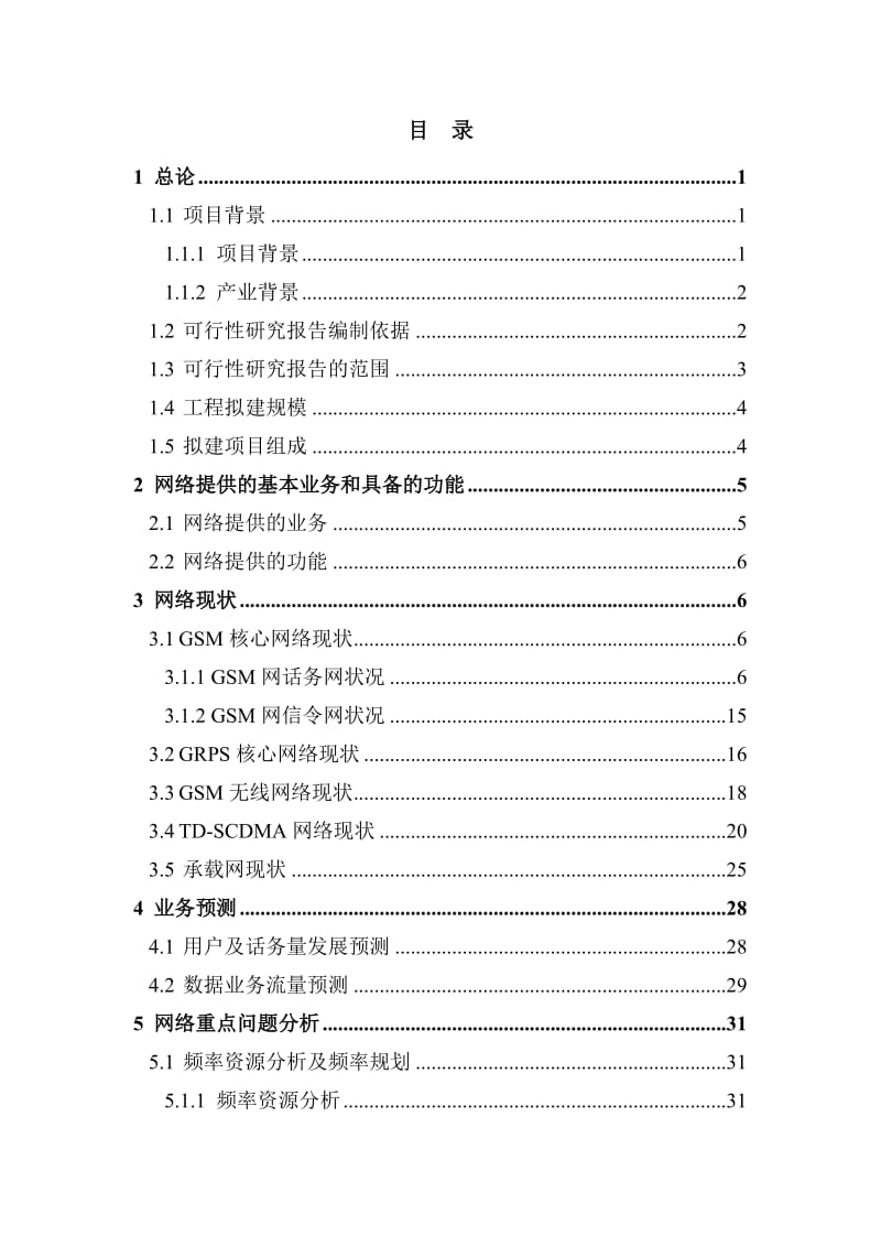 上海3G(TD-SCDMA)网络工程建设项目可行性研究报告（203页）.doc_第1页