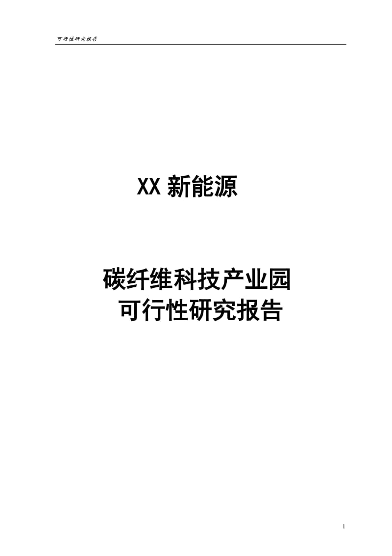 碳纤维科技产业园可行性研究报告.doc_第1页